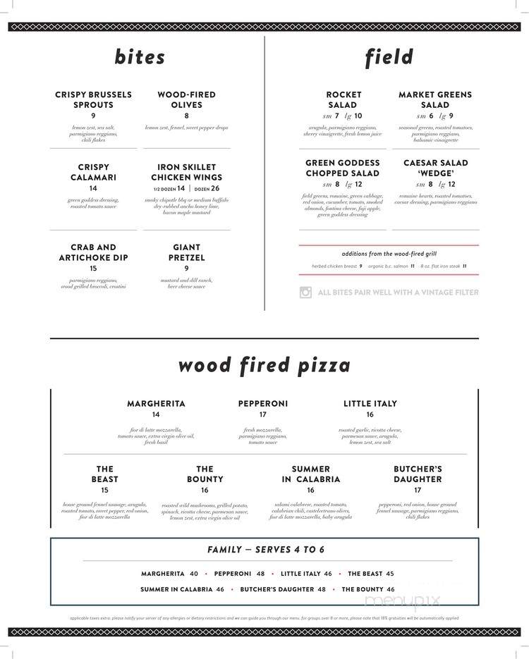The Loft - Edmonton, AB menu_pic