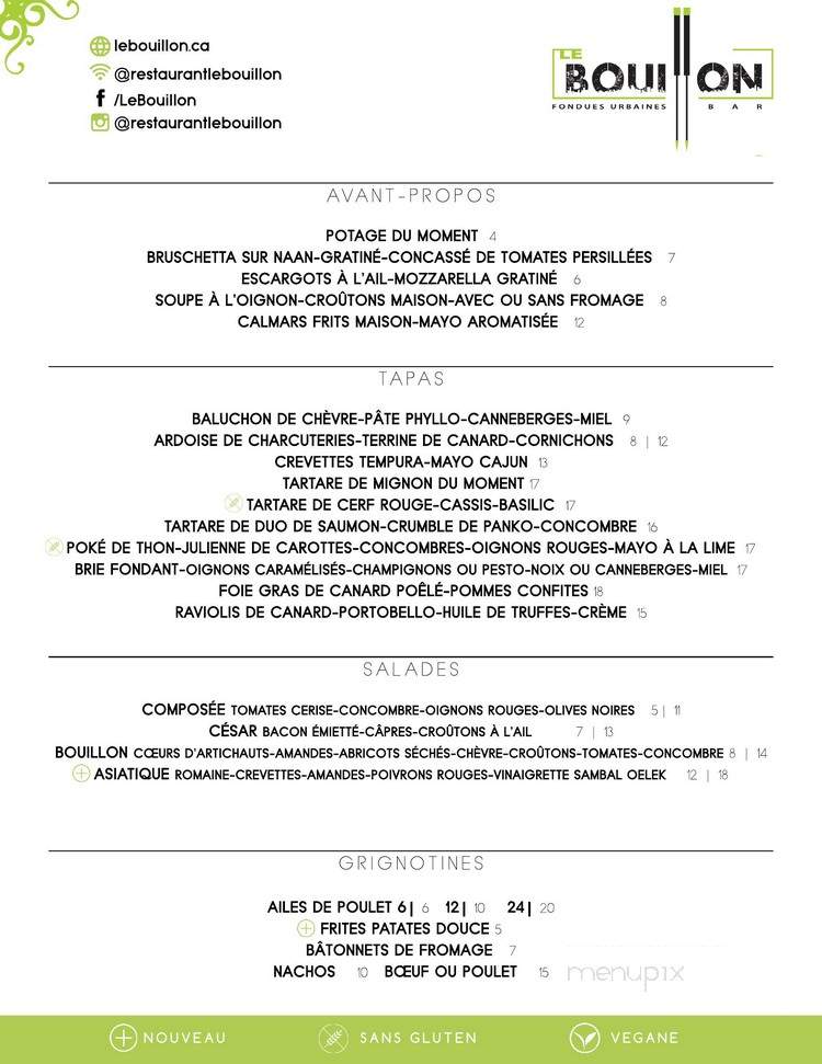 Le Bouillon - Lachute, QC menu_pic