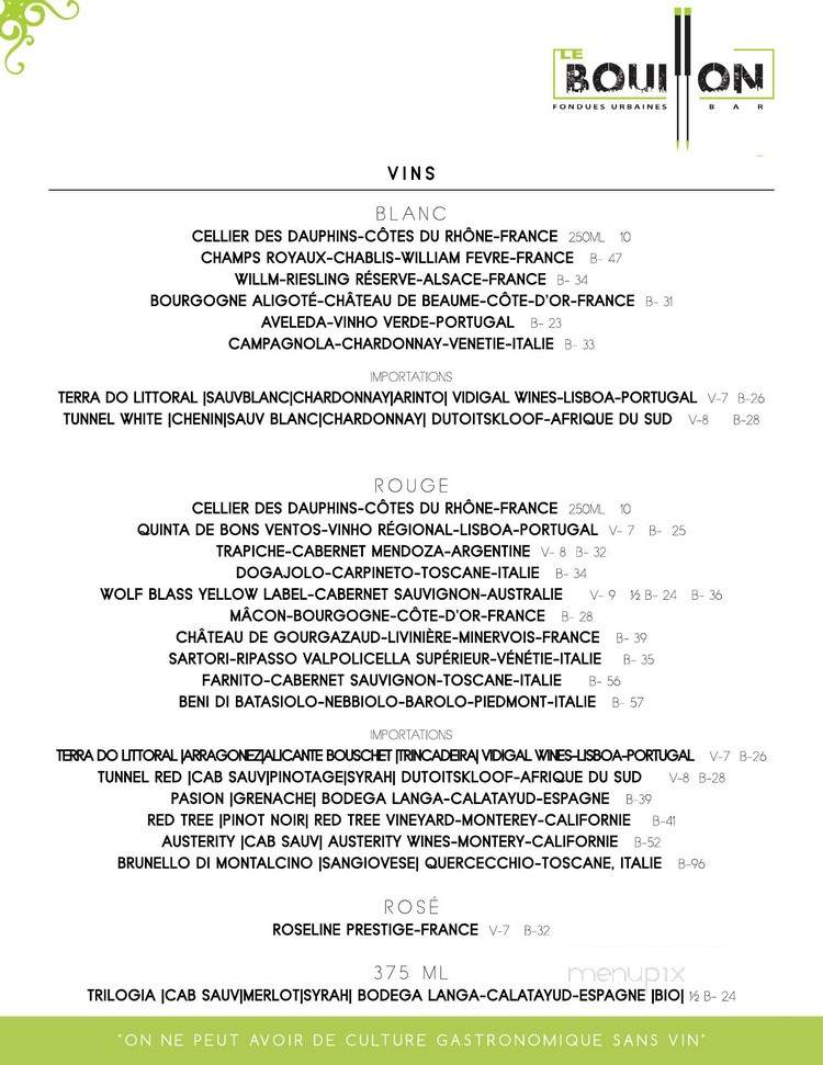 Le Bouillon - Lachute, QC menu_pic