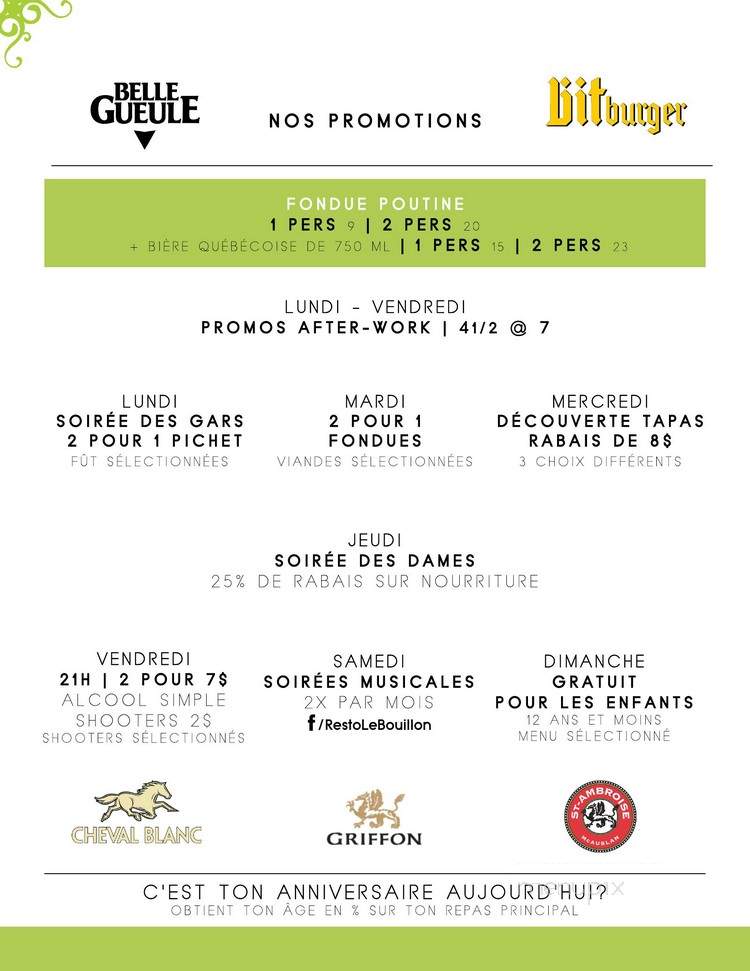 Le Bouillon - Lachute, QC menu_pic