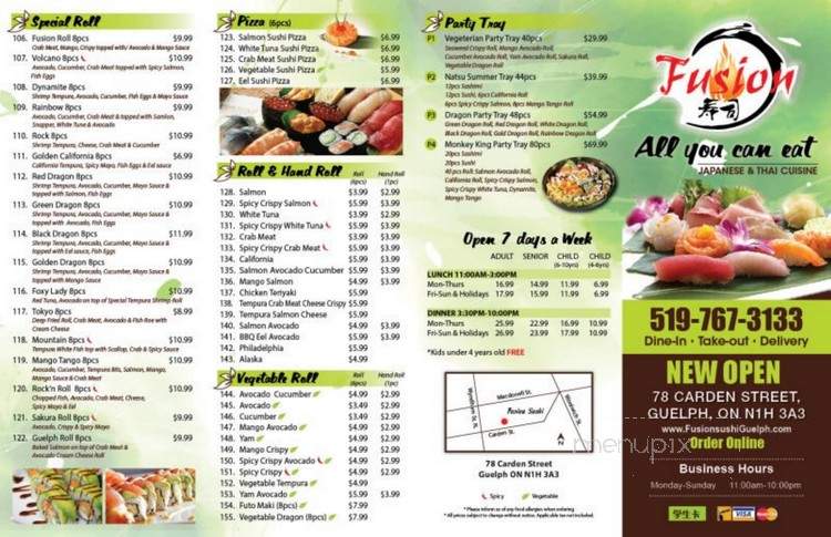 Fusion Sushi Restaurant - Guelph, ON menu_pic