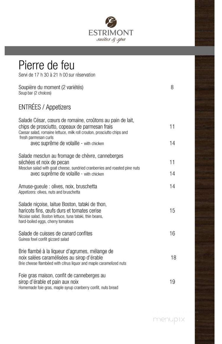 Pierre de Feu - Orford, QC menu_pic