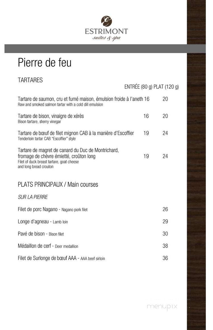 Pierre de Feu - Orford, QC menu_pic