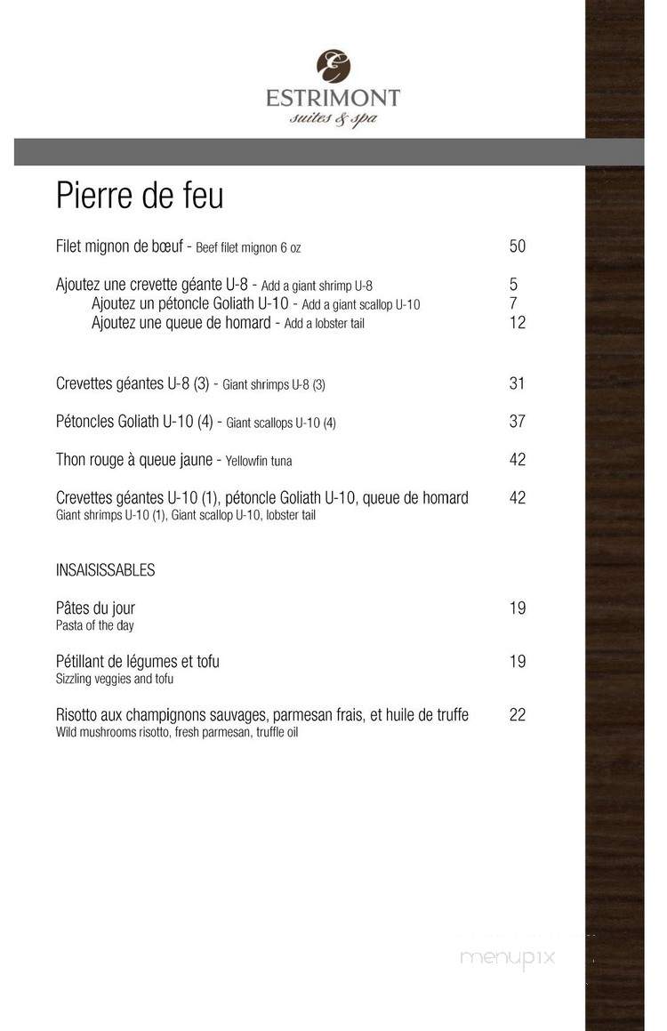 Pierre de Feu - Orford, QC menu_pic