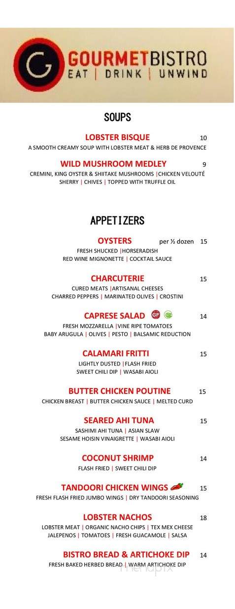 Gourmet Bistro - Thornhill, ON menu_pic