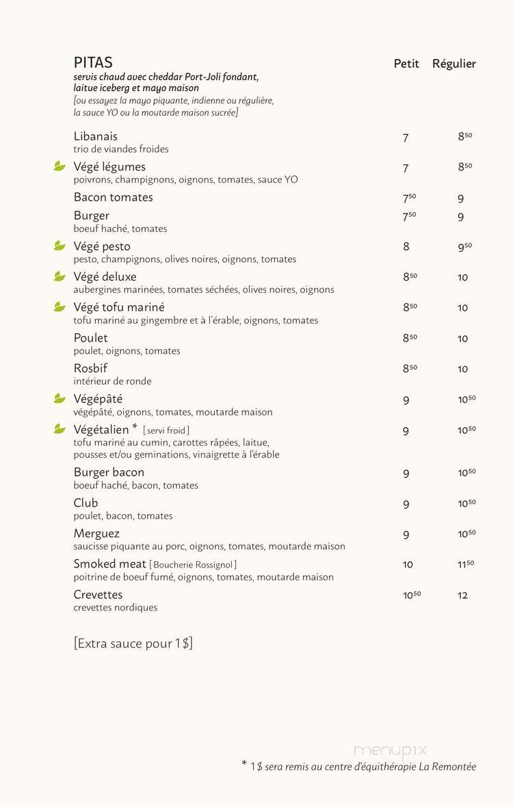 La Libellule - Saint-Jean-Port-Joli, QC menu_pic