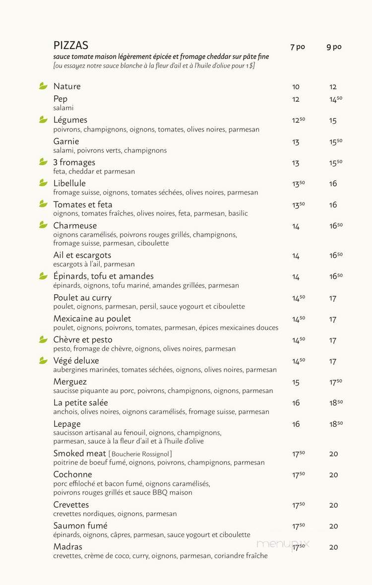 La Libellule - Saint-Jean-Port-Joli, QC menu_pic
