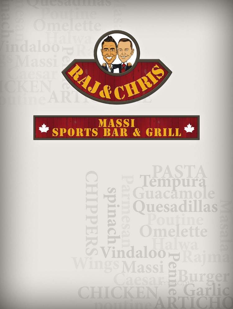 Raj & Chris Massi Sports Bar & Grill - Brampton, ON menu_pic
