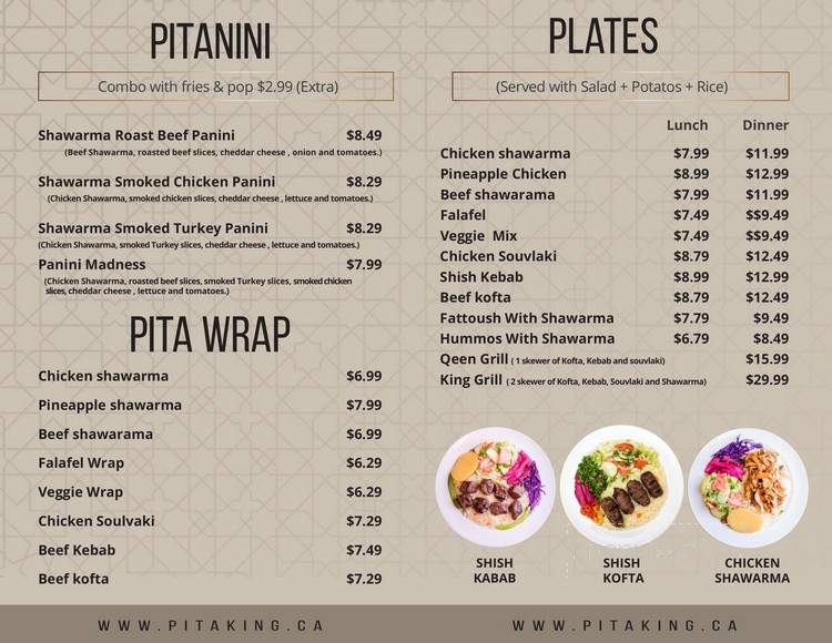Pita King - Mississauga, ON menu_pic