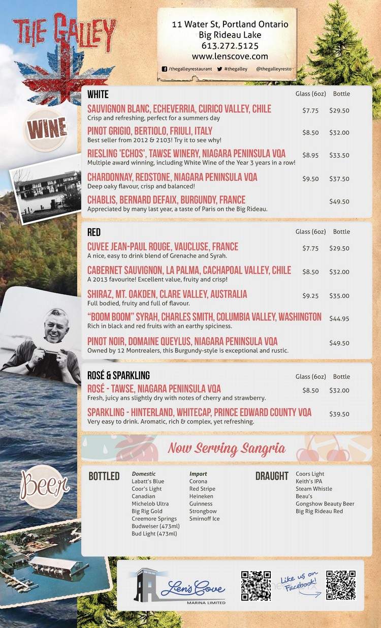 Galley Restaurant - Portland, ON menu_pic
