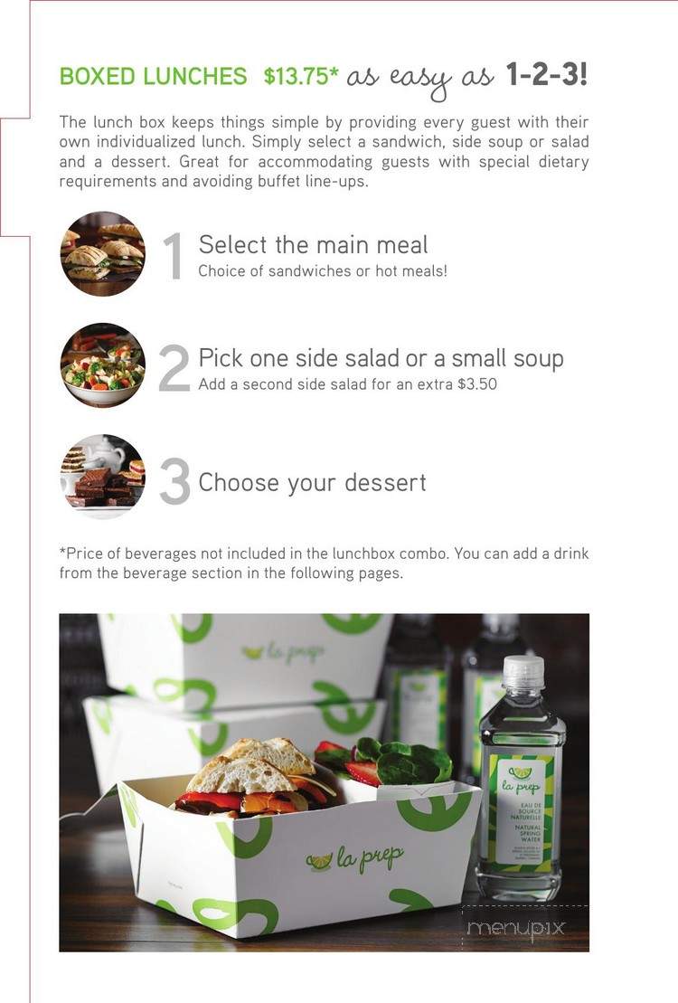 La Prep - Calgary, AB menu_pic