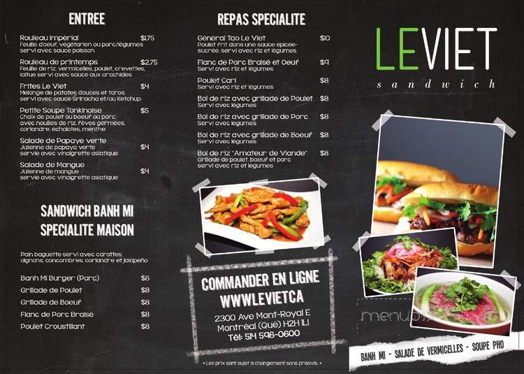 Le Viet Sandwich - Montreal, QC menu_pic
