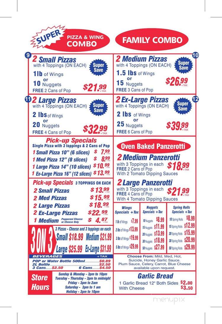 Ever Fresh Pizza 2 For 1 - London, ON menu_pic