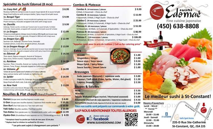 Sushi Edomae - Saint-Constant, QC menu_pic