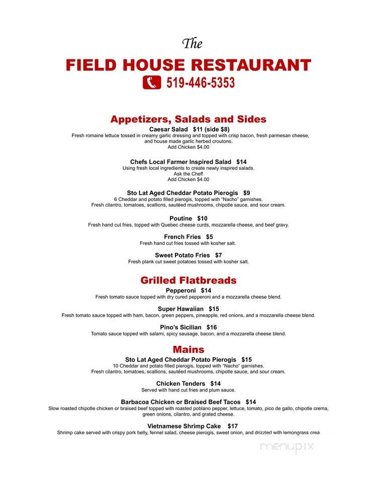 The Fieldhouse Restaurant - Brant, ON