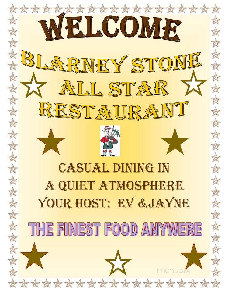 Blarney Stone Restaurant - Plymouth, IN menu_pic