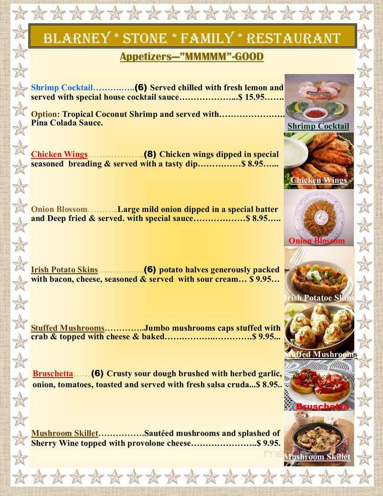 Blarney Stone Restaurant - Plymouth, IN menu_pic
