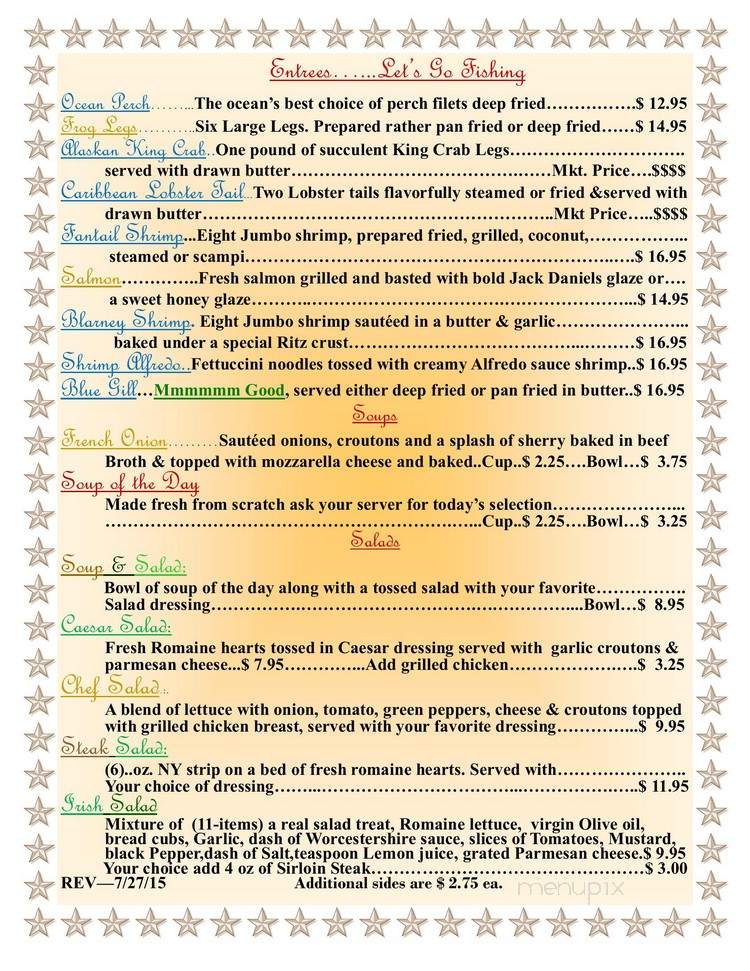 Blarney Stone Restaurant - Plymouth, IN menu_pic