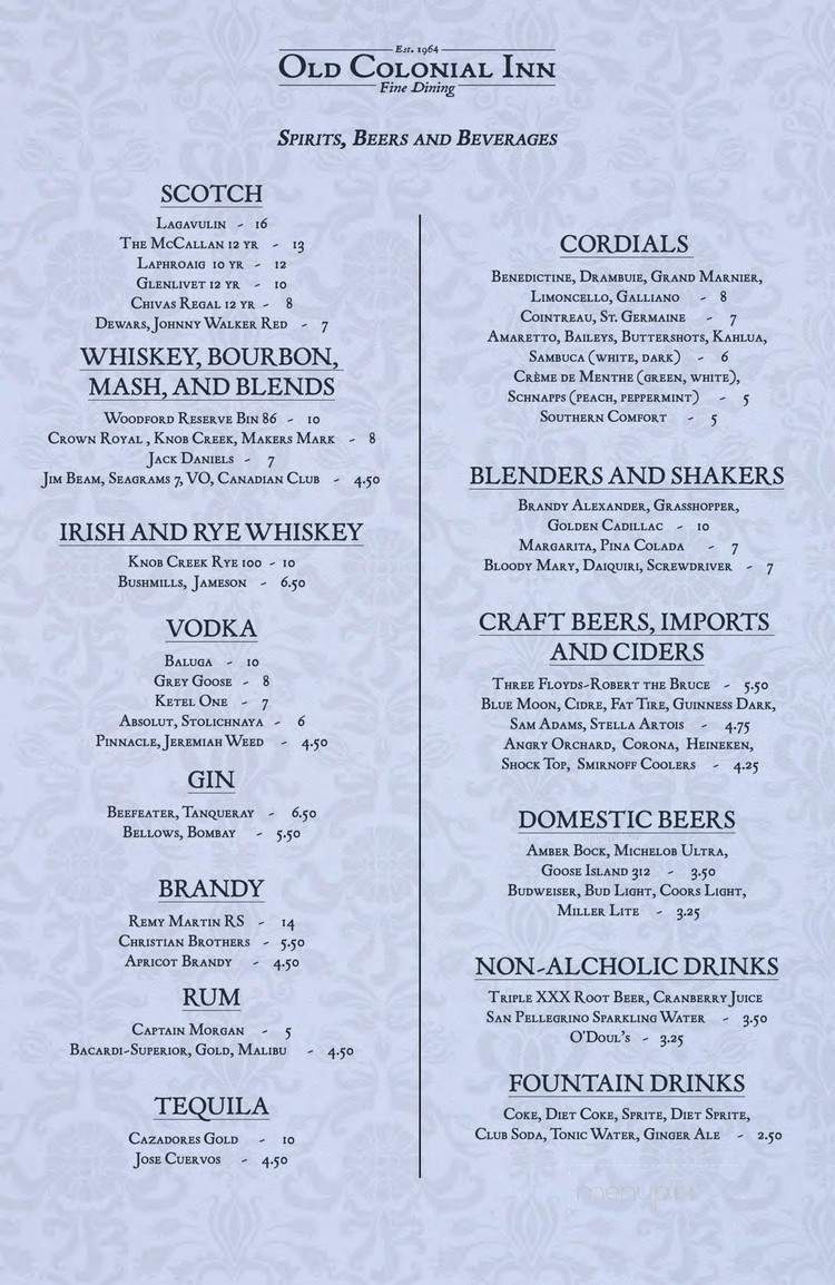 Colonial Inn - Kentland, IN menu_pic