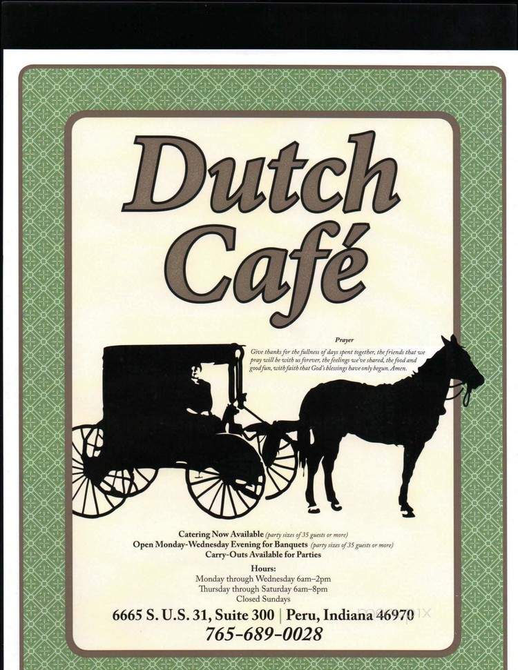 Dutch Cafe - Peru, IN menu_pic