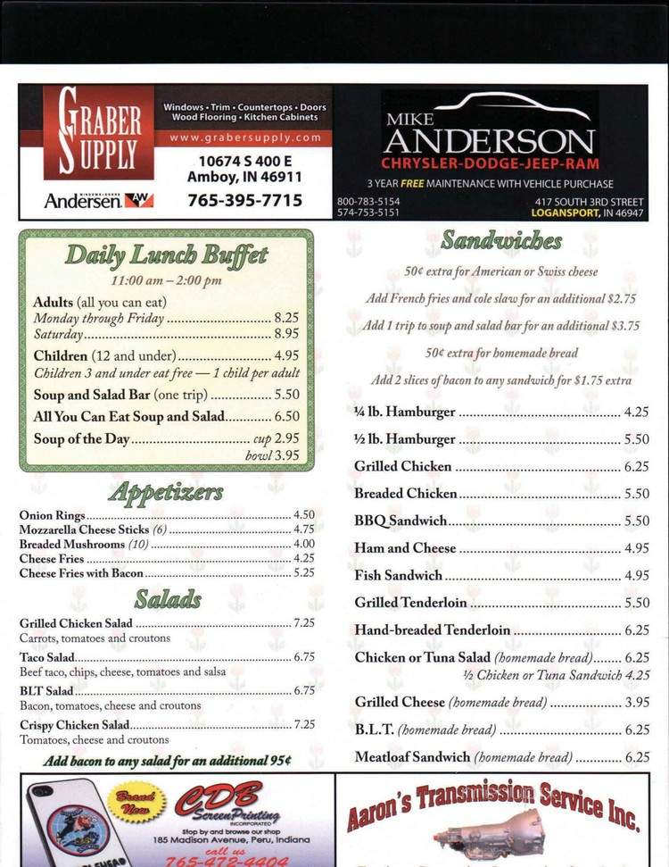 Dutch Cafe - Peru, IN menu_pic