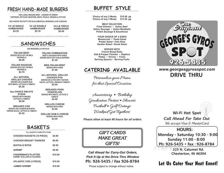 George's Gyros Spot - Chesterton, IN menu_pic
