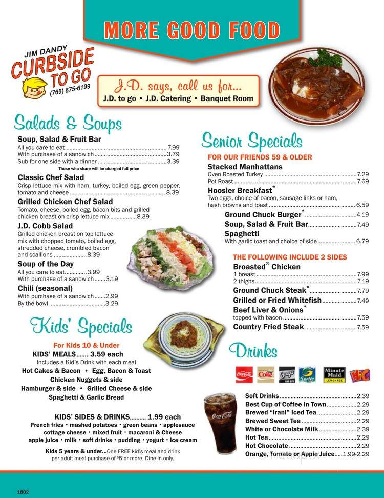 Jim Dandy Family Restaurant - Noblesville, IN menu_pic