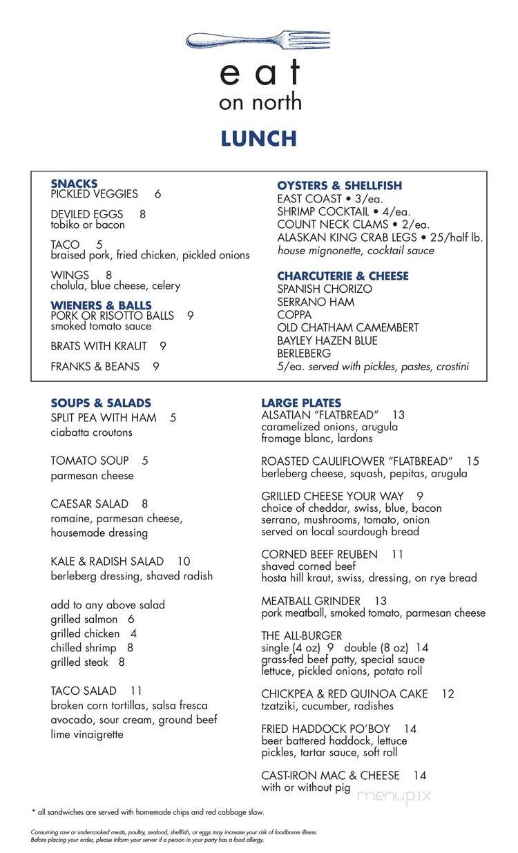 Eat on North - Pittsfield, MA menu_pic