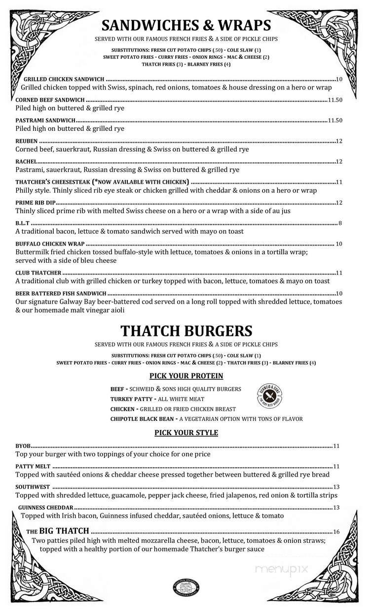 Thatcher McGhee's Irish Pub & Eatery - Fairfield, NJ menu_pic