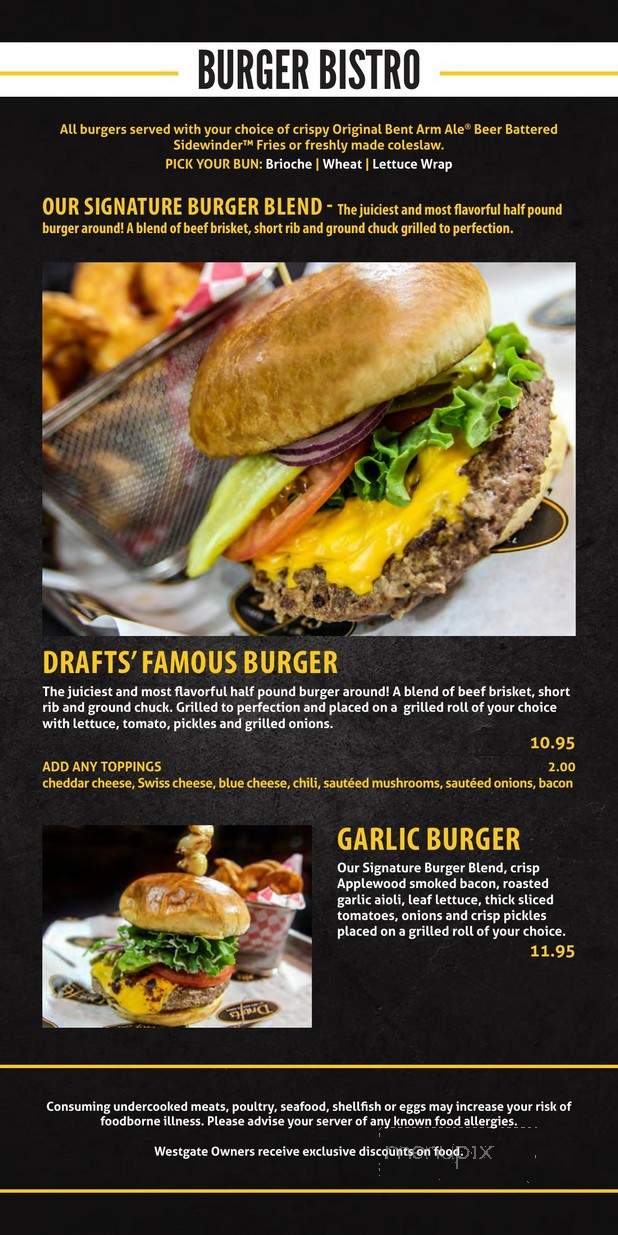 Drafts Sports Bar & Grill - Myrtle Beach, SC menu_pic