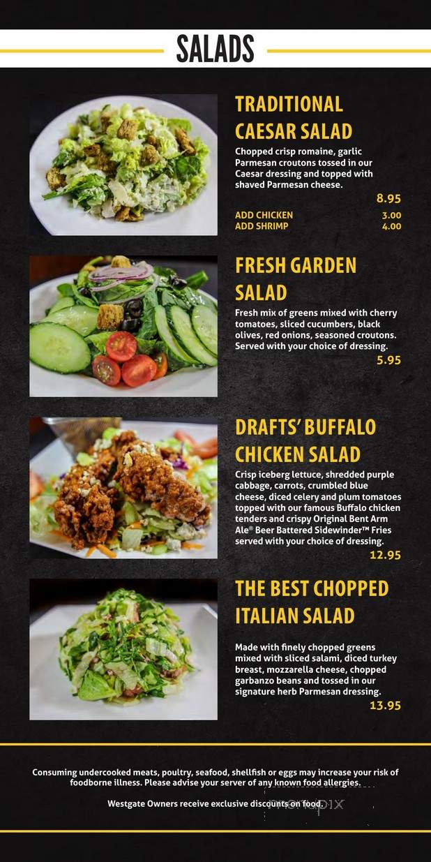 Drafts Sports Bar & Grill - Myrtle Beach, SC menu_pic
