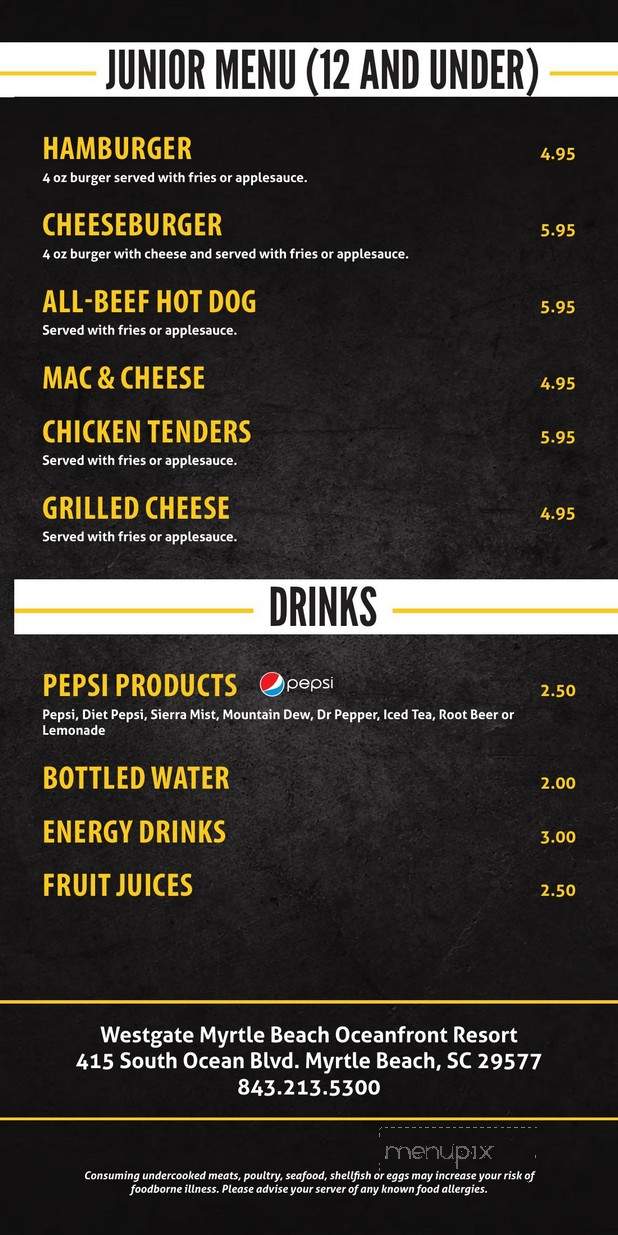 Drafts Sports Bar & Grill - Myrtle Beach, SC menu_pic