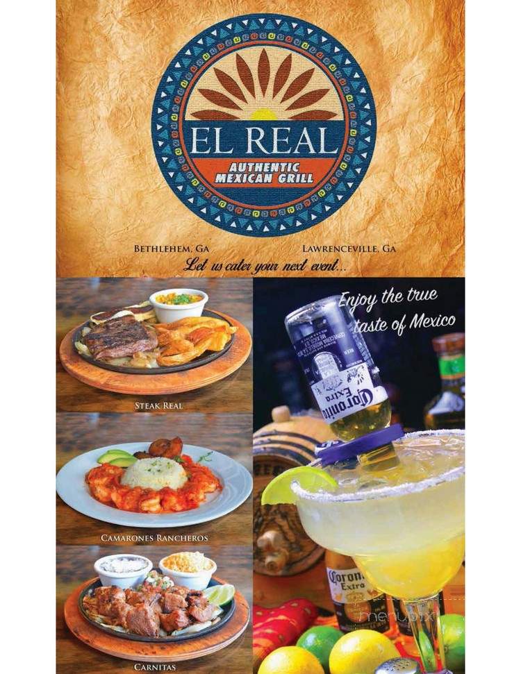El Real Mexican Grill - Bethlehem, GA menu_pic