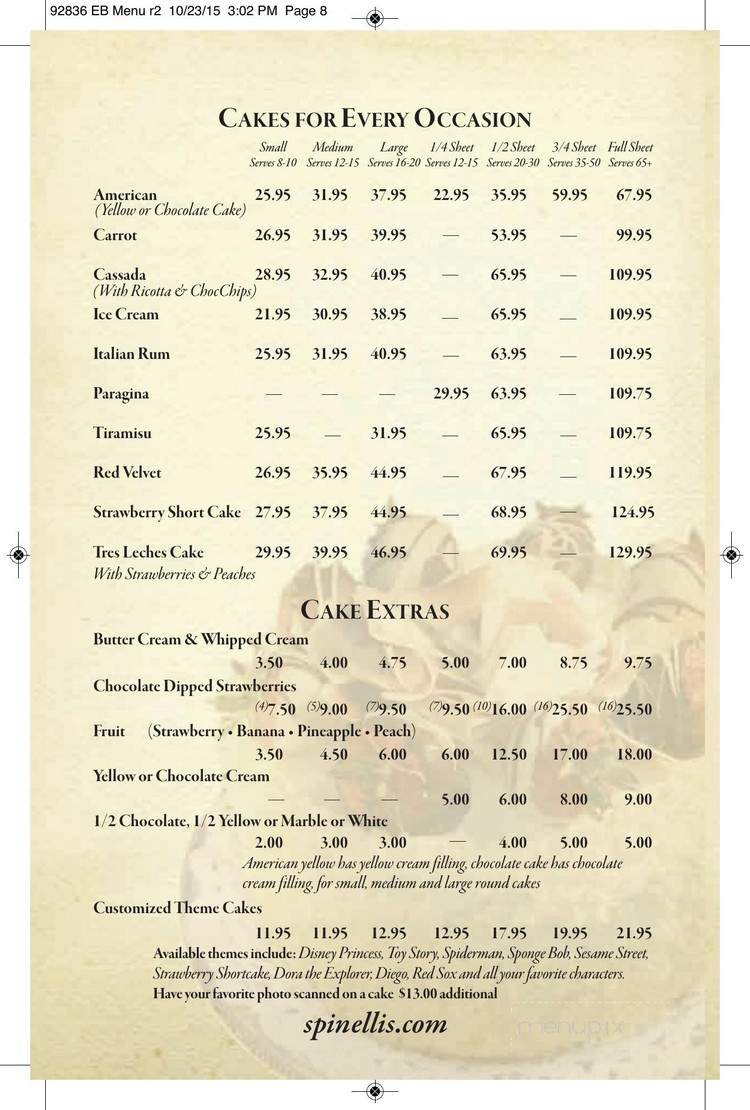 Pasta & Pastry Shoppe - Lynnfield, MA menu_pic