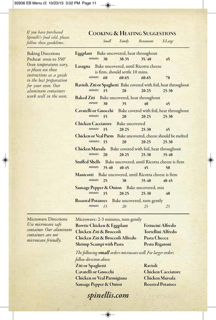 Pasta & Pastry Shoppe - Lynnfield, MA menu_pic
