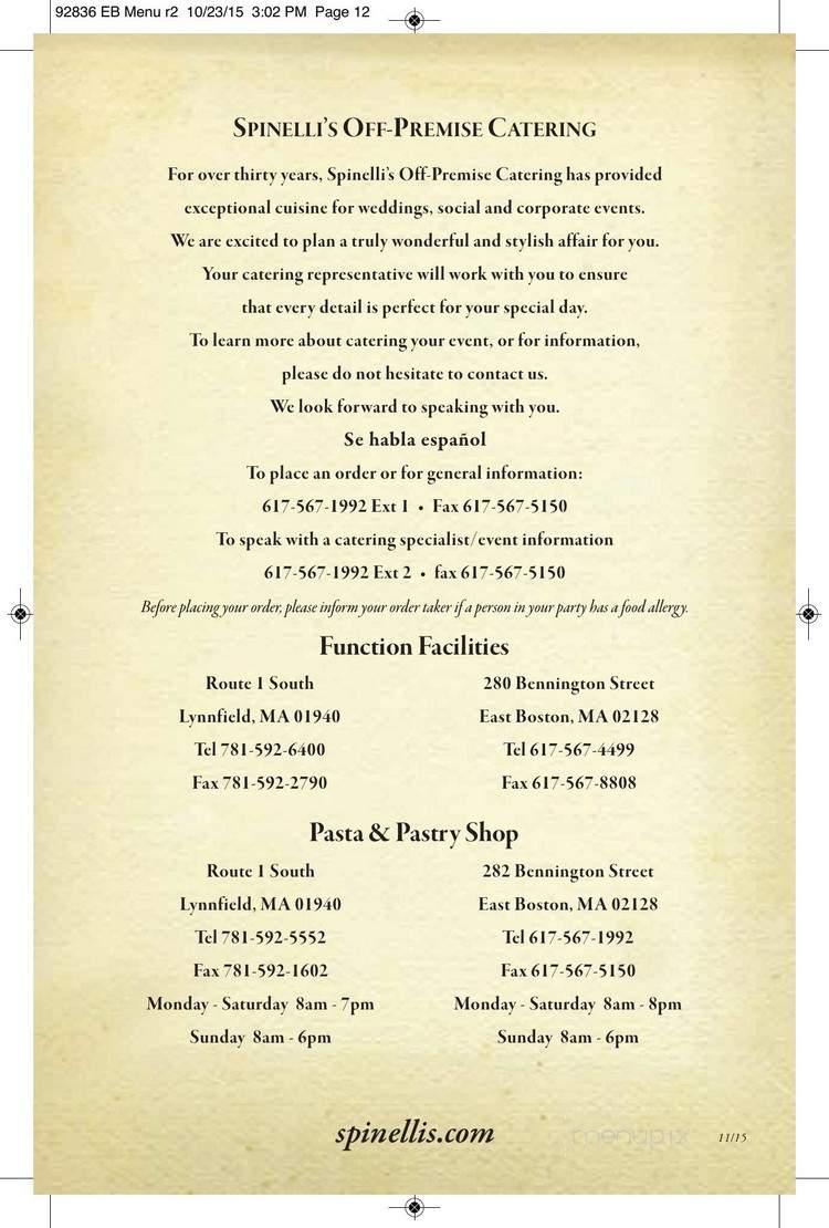 Pasta & Pastry Shoppe - Lynnfield, MA menu_pic