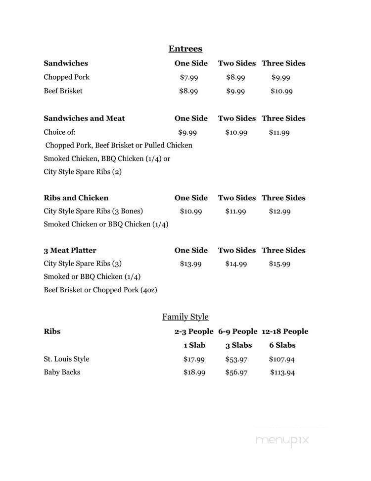 City Slickers BBQ - Minneapolis, MN menu_pic