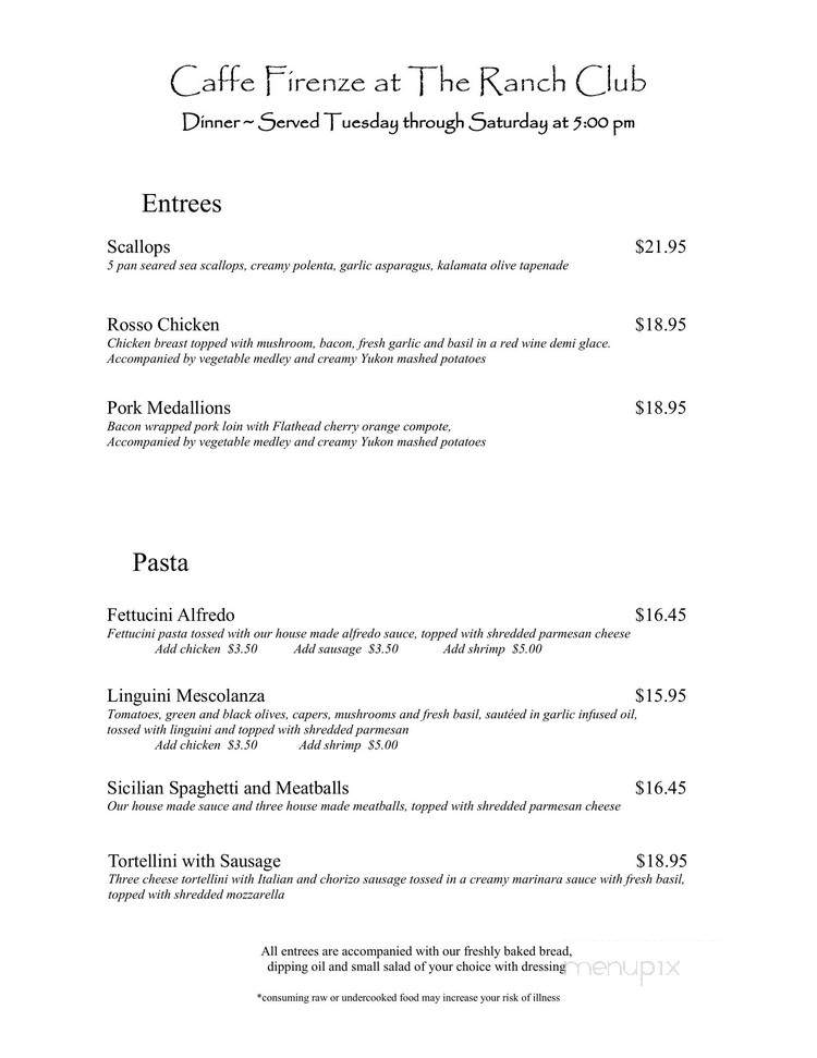The Ranch Club - Missoula, MT menu_pic