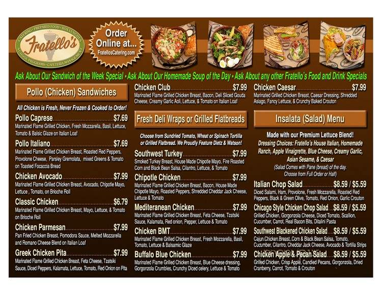 Fratello's - Homewood, IL menu_pic