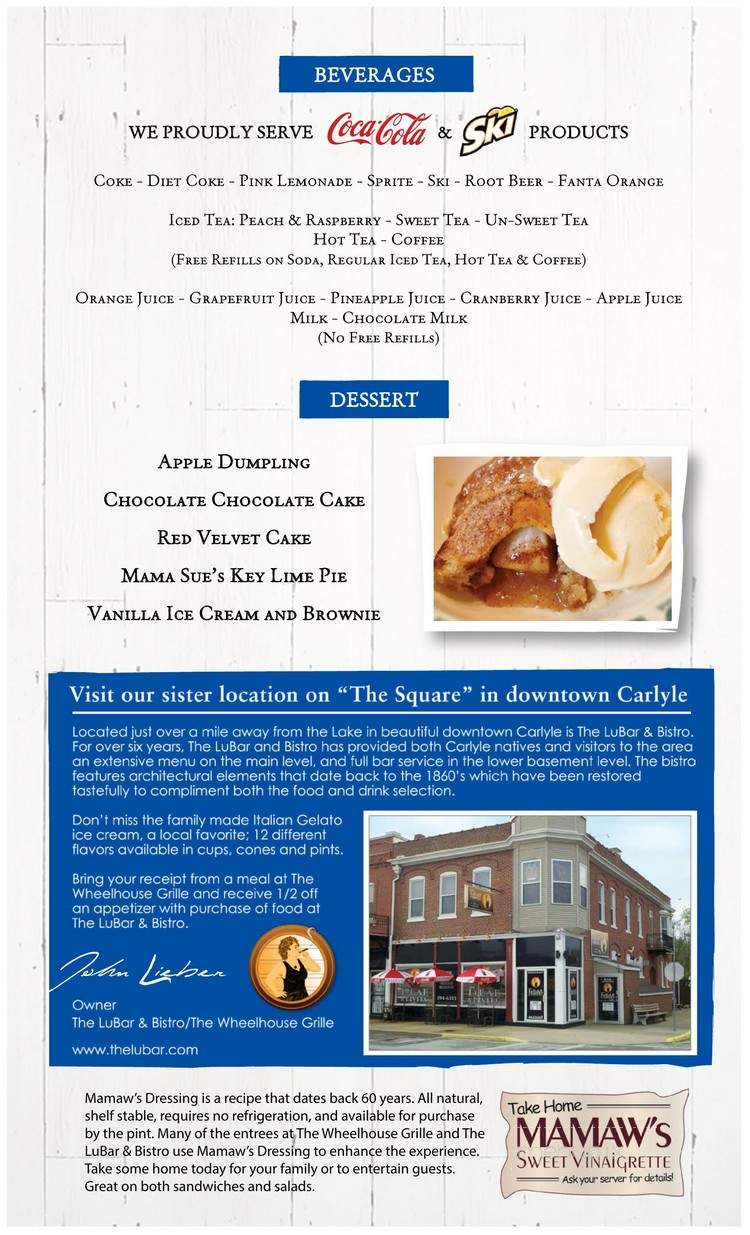 Wheelhouse Grille - Carlyle, IL menu_pic