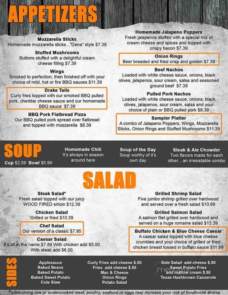 Drake's Steak And Ale - Quincy, IL menu_pic