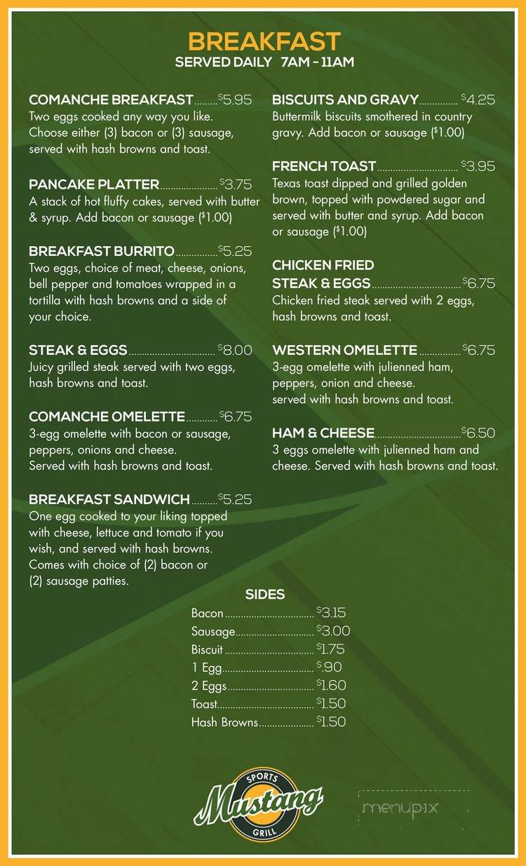 Mustang Sports Grill - Lawton, OK menu_pic