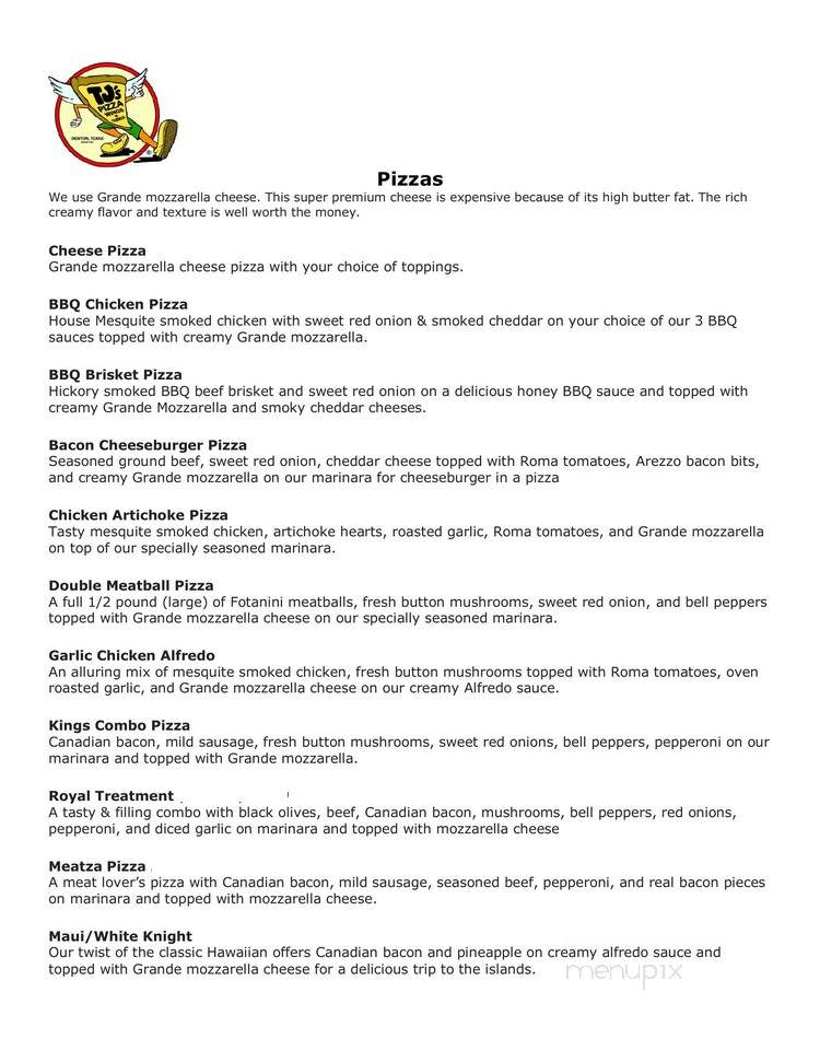 TJ's Pizza Wings-N-Things - Lewisville, TX menu_pic
