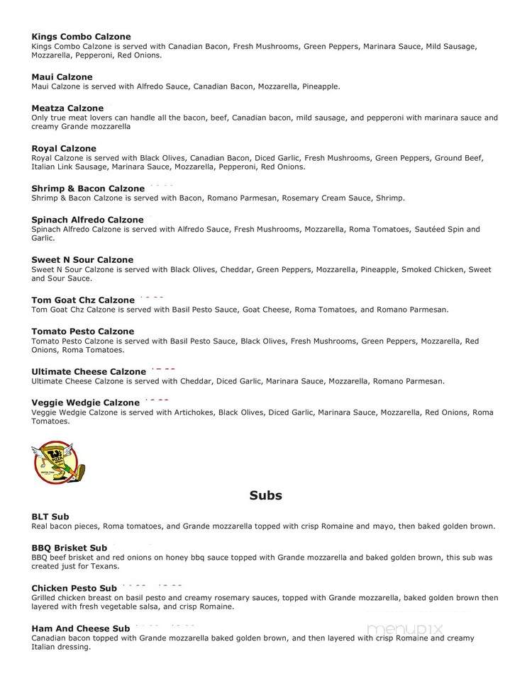 TJ's Pizza Wings-N-Things - Lewisville, TX menu_pic