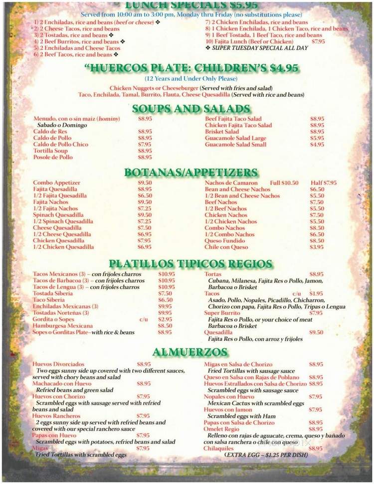 Monterrey BBQ - Dallas, TX menu_pic