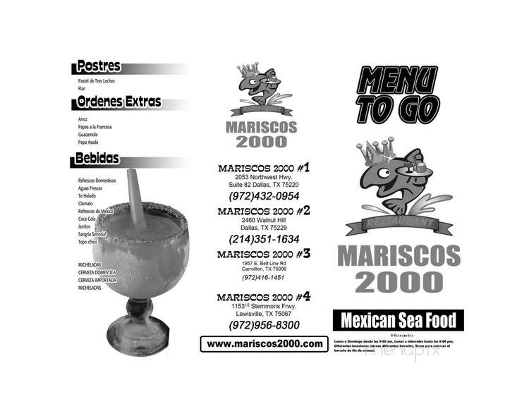 MARISCOS 2000 RESTAURANT - Dallas, TX menu_pic