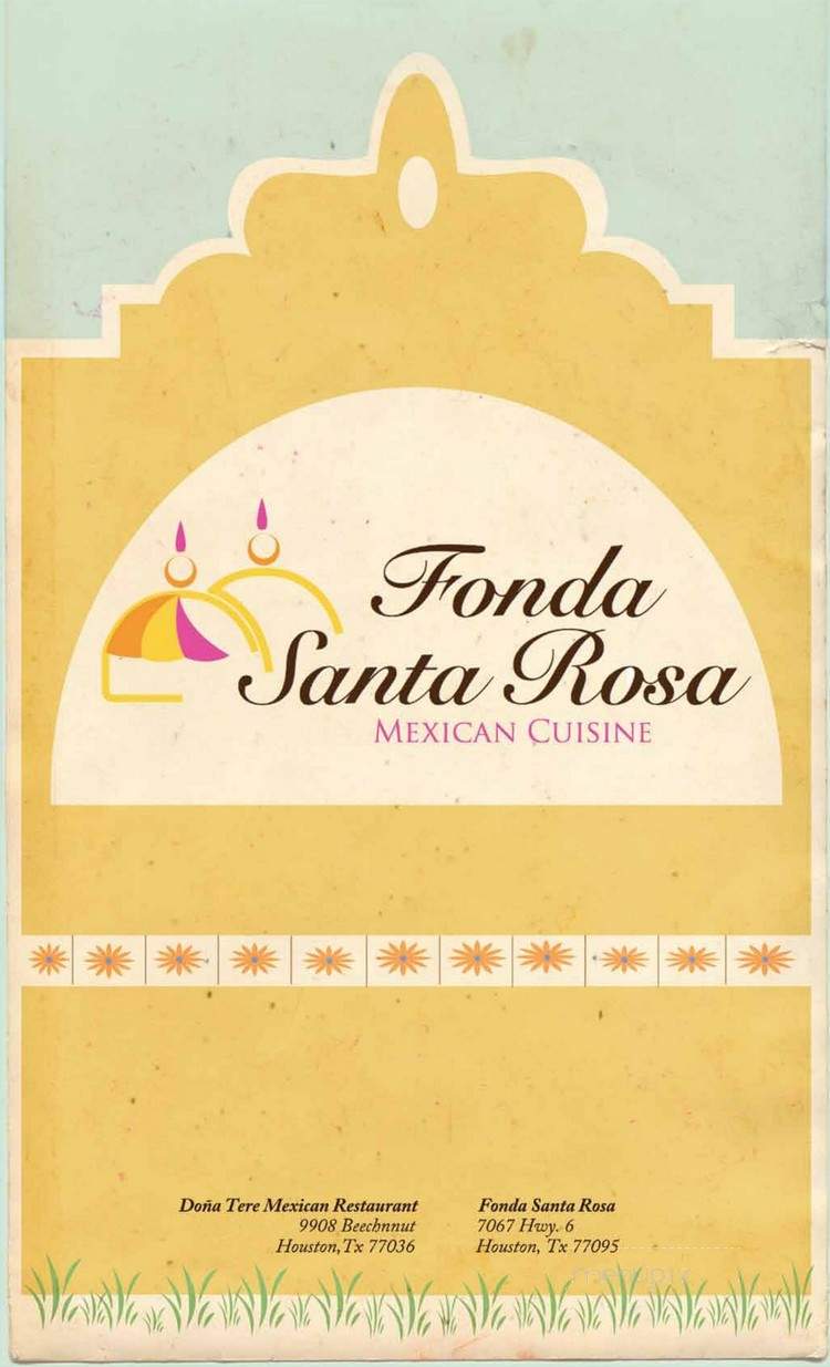 Fonda Santa Rosa - Houston, TX menu_pic