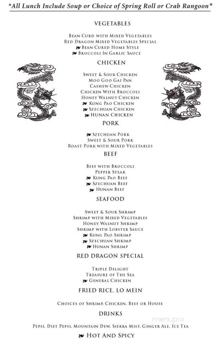 Red Dragon Chinese Food - San Antonio, TX menu_pic