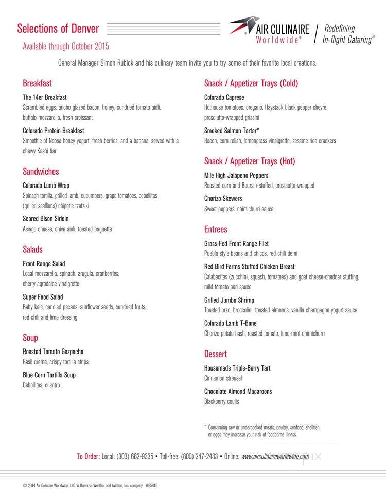 Aviator Bar & Grill - Watkins, CO menu_pic