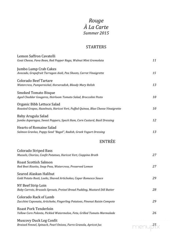 Rouge - Central City, CO menu_pic